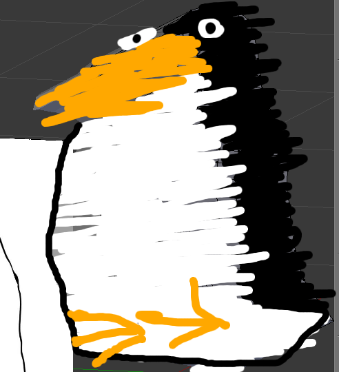 A terribly drawn penguin